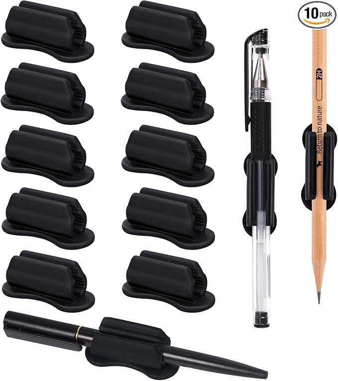 BOBOKA 10 Pack Upgraded Pencil Holder, Adhesive Pen Holder by BOBOKA