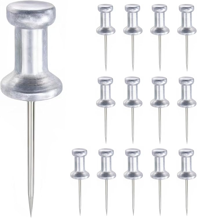 Optomni Premium Metal Push Pins 30 Pack – Aluminum Head Thumb Tacks by Optomni