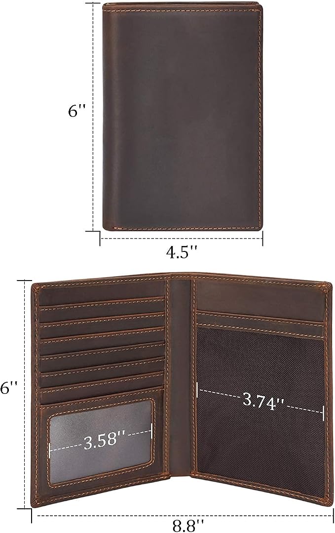 Polare Luxury RFID Blocking Leather Passport Holder Travel Wallet - Image 8