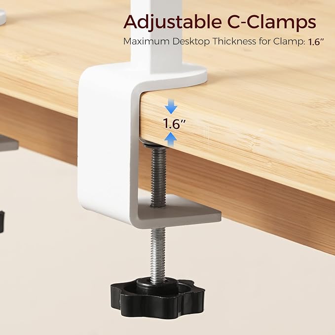 MAHANCRIS Clamp On Desk Organizer, 3-Tier Desktop Bookshelf, Adjustable Desk - Image 5