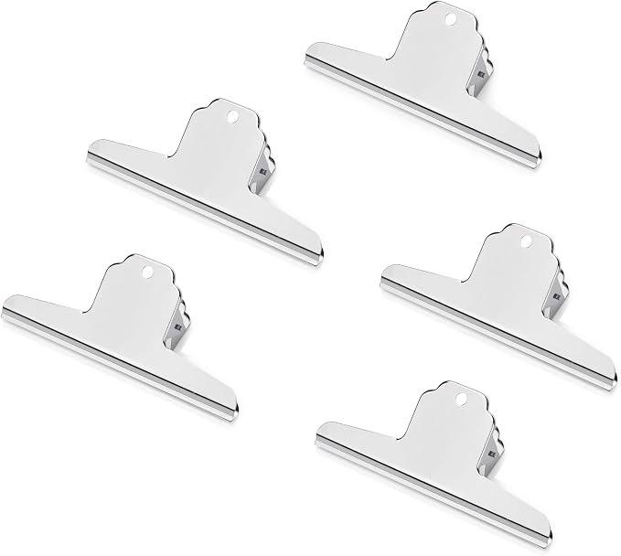 6.3 Inch Large Clips, 5 Pack Stainless Steel File Money Binder Clips, Metal by HomeImpel
