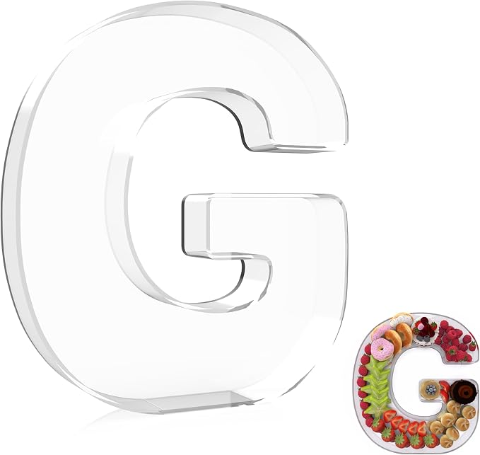 13.8" Extra Large Acrylic Letter Charcuterie Board Box, Reusable Fillable by RUFHVTY