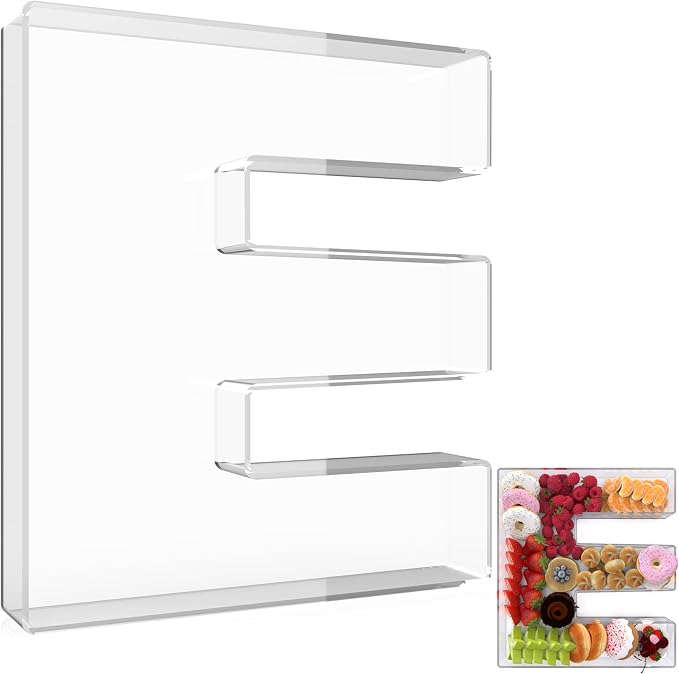 13.8" Extra Large Acrylic Letter Charcuterie Board Box, Reusable Fillable by RUFHVTY