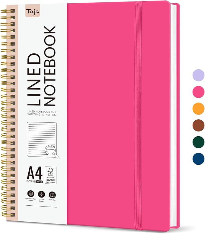 Taja Spiral Lined Notebook, 8.5"x11" Notebooks by Taja