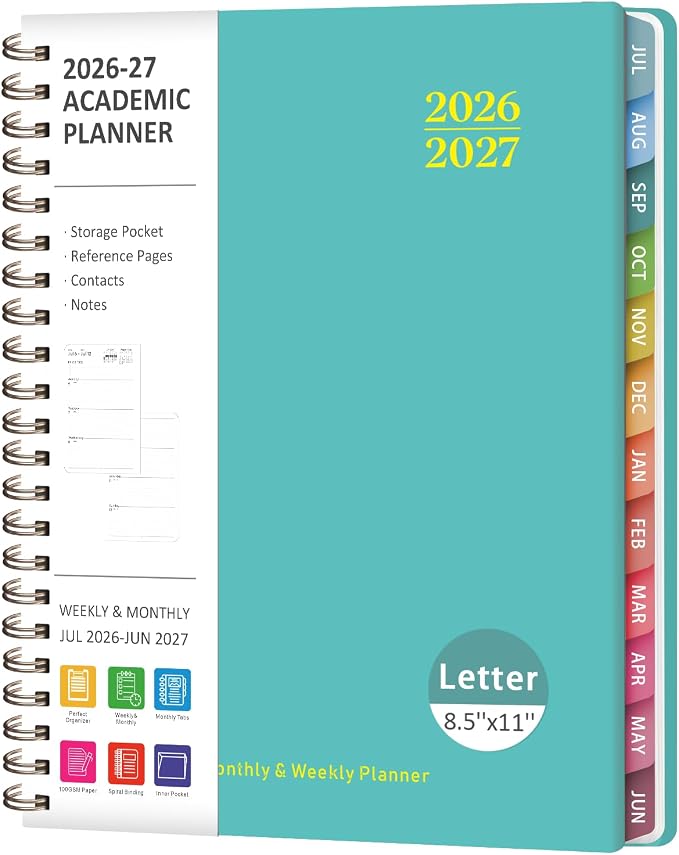 Planner 2026-2027, Weekly and Monthly Academic Planner, July 2026 by VALOME