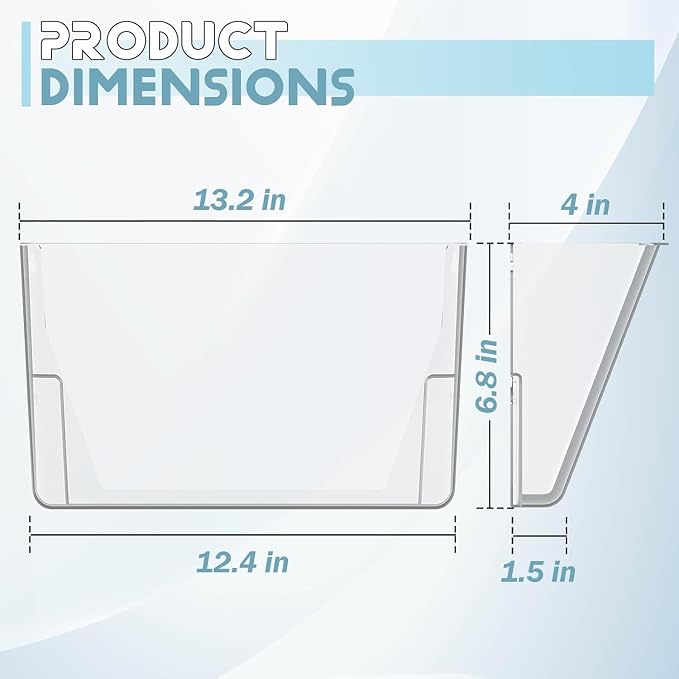 MINDEPOT 3 Pockets Acrylic Wall File Organizer, Plastic Hanging Wall File Holder - Image 2