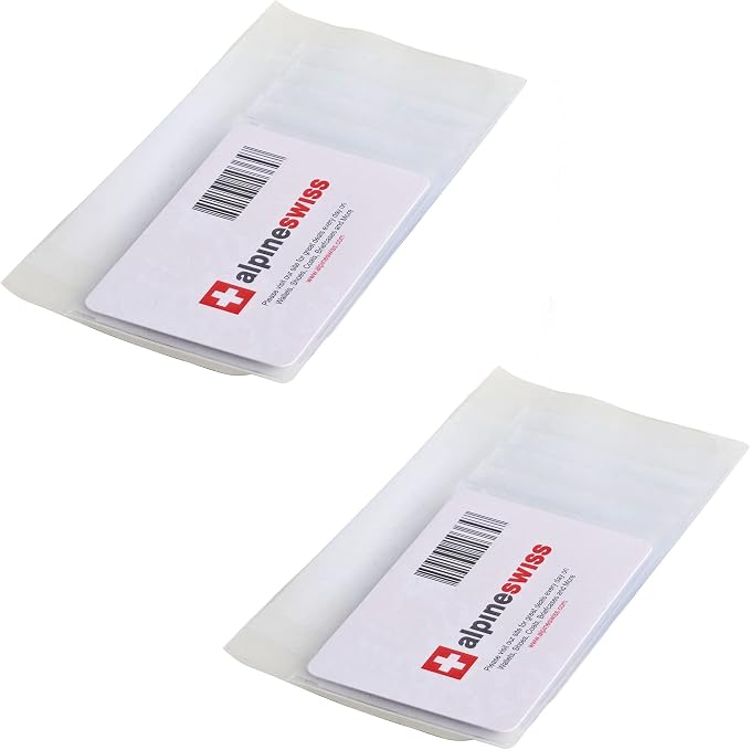 Alpine Swiss Set of 2 Checkbook Plastic Insert 6 Page Card Holder Picture Window - Image 4
