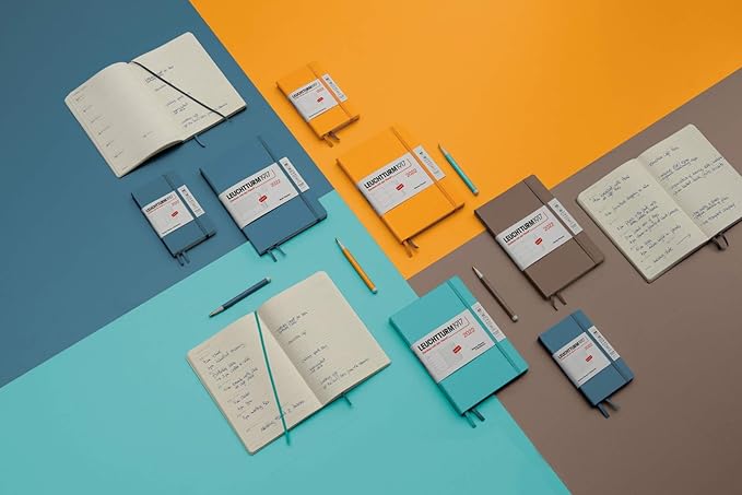 LEUCHTTURM1917 - Notebook Hardcover Medium A5-251 Numbered Pages for Writing and Journaling (Aquamarine, Dotted)-DeskLoop Office