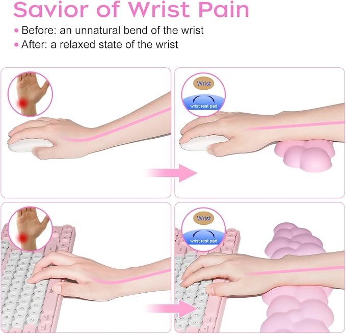 JIKIOU Upgrade Leather Cloud Keyboard Wrist Rest, Cloud Wrist Rest - Image 7
