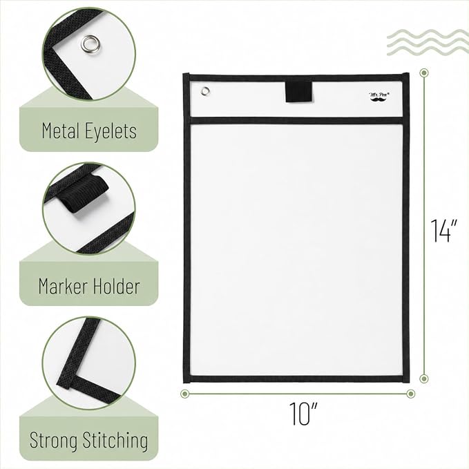 Mr. Pen- Reusable Dry Erase Pockets, 60 Pack, Classroom Supplies - Image 2