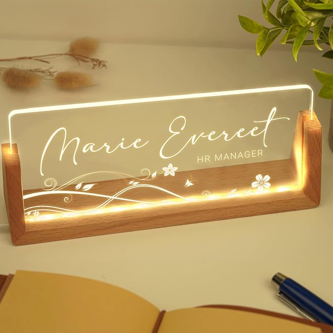 Custom Name Plate for Desk, Personalized Light Up Acrylic Desk Name Plate - Image 8