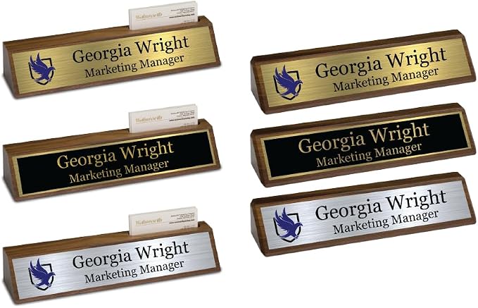 Custom Desk Wedge Name Plate by GemAwards