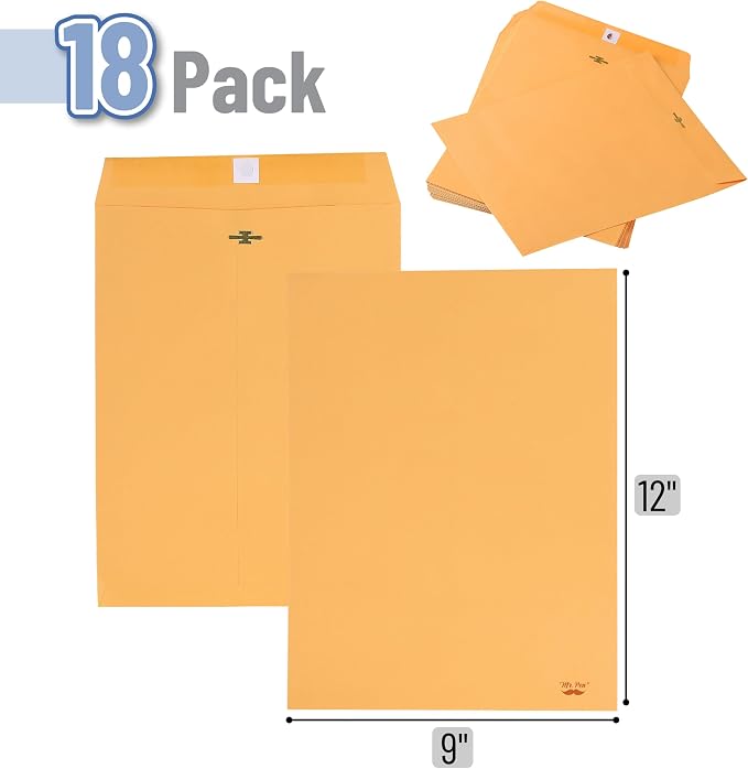 Mr. Pen- Clasp Envelopes, 18 Pack, 9x12 Inches, Mailing Documents, Office - Image 2