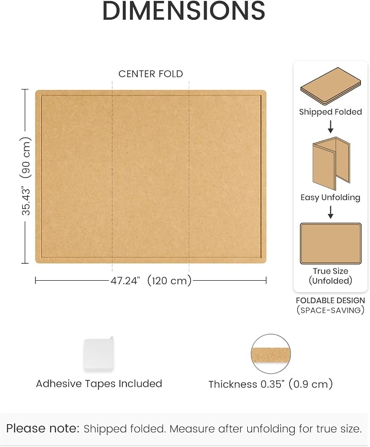 Fluxynara Large Bulletin Board, 47.2" x 35.4" Cork Board Alternative - Image 2