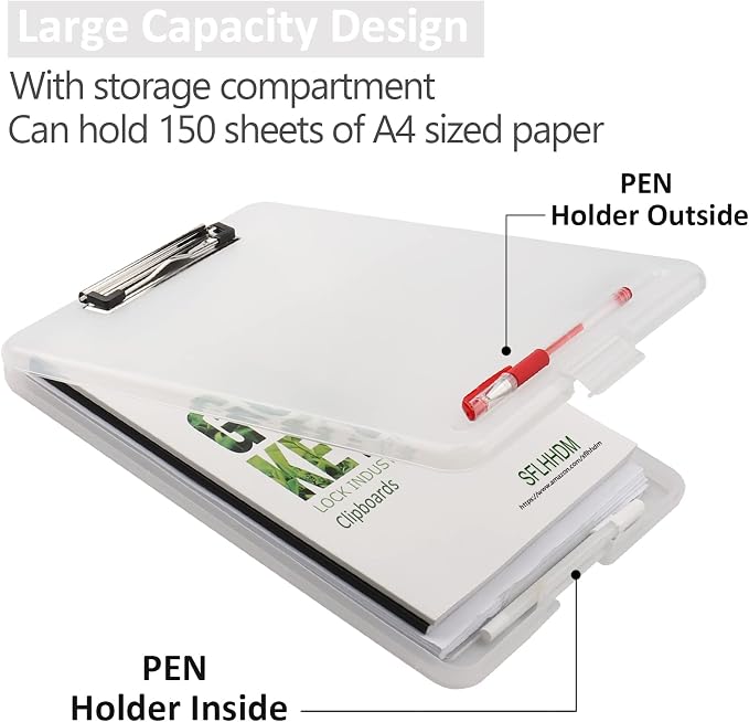 Clipboard with Storage, Storage Clipboard with Clip, Clipboards Foldable - Image 2