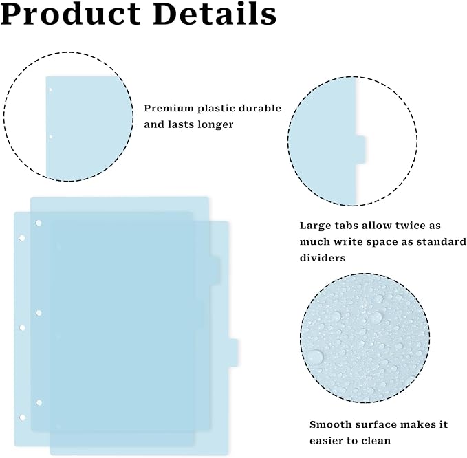 3 Ring Blue Binder Dividers - Image 4