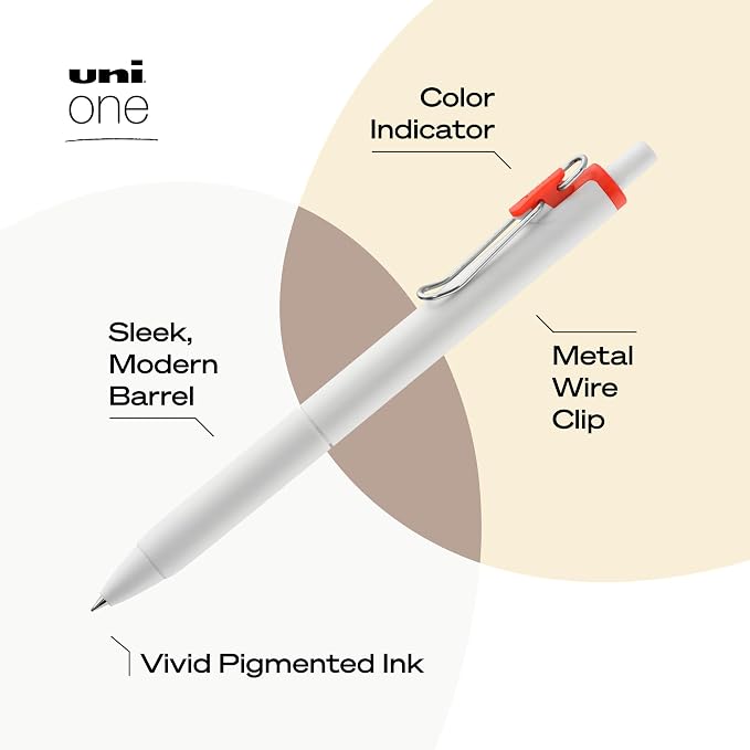 uniball one Retractable Gel Pens, Medium Point, 8 Pack - Image 3