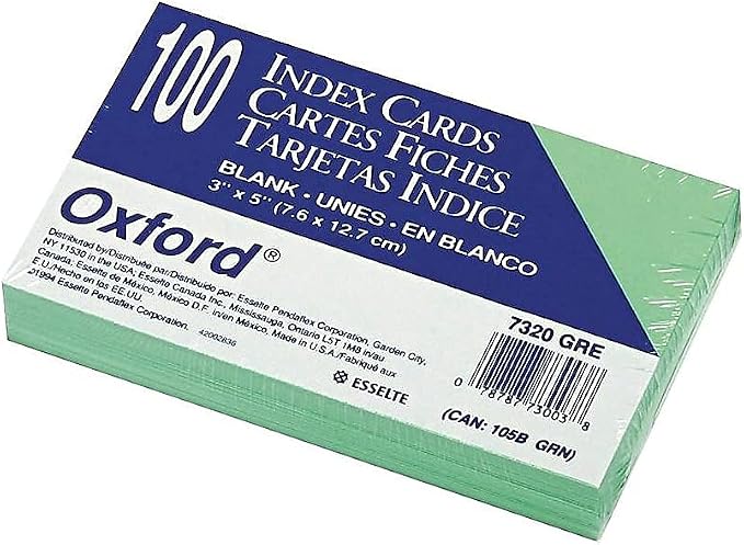 Oxford Blank Color Index Cards, 100 Per Pack - Image 3