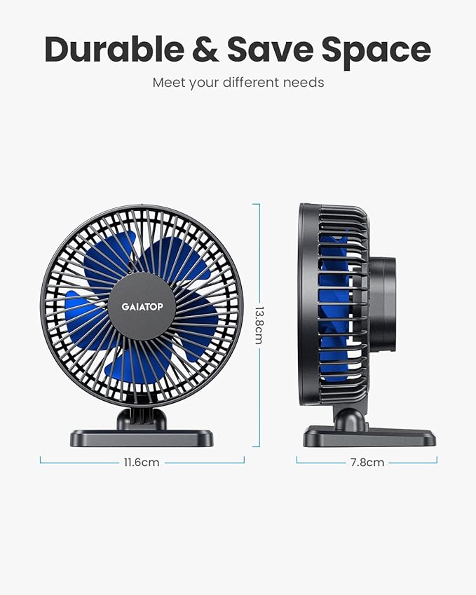 Gaiatop USB Desk Fan, Small But Powerful, Personal Portable Quiet 3 Speeds - Image 5