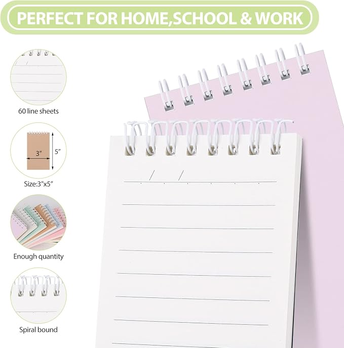 Ddaowanx Small Notebooks, 3x5 Pocket Spiral Notepads - Image 6