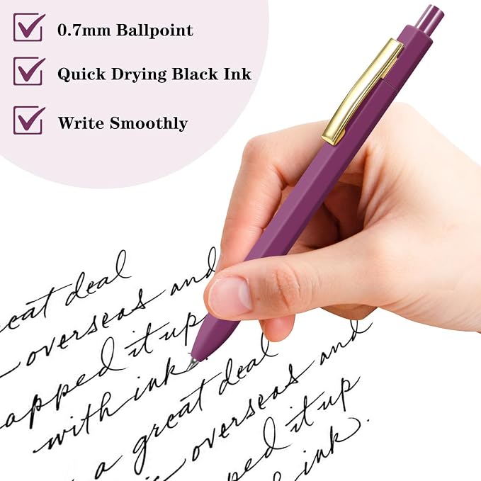 Piochoo Pens Ballpoint, 0.7mm Retractable Pen - Image 4