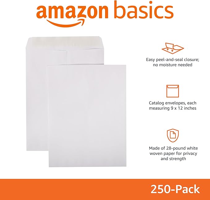 Amazon Basics Catalog Mailing Envelopes, Peel and Seal, 9x12 Inch - Image 2