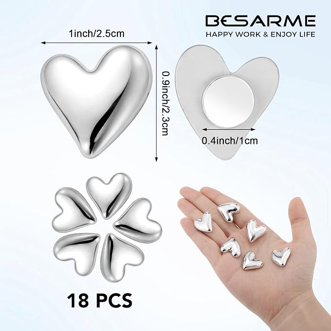 BESARME 18Pcs Heart Fridge Magnets - Image 2