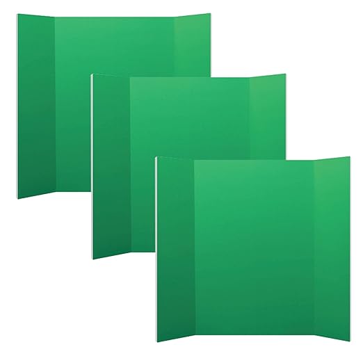 Flipside Products 36” x 48” Foam Project Boards for Presentations, Science Fair, School Projects, Event Displays and Trifold Picture Board - Green - 3 Pack-DeskLoop Office