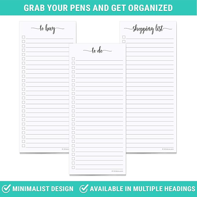 321Done 2-Pack Skinny To Do List Notepad, Made in USA - Image 5
