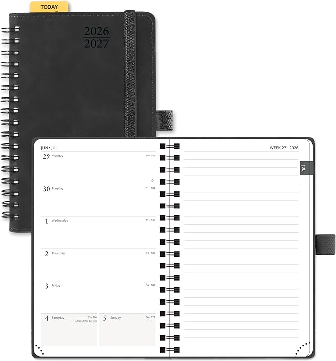 POPRUN Pocket Planner 2026-2027, Purse Size 4" x 6.25", Small Pocket Calendar by POPRUN