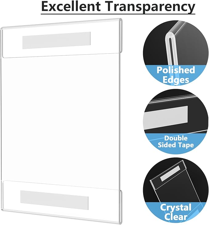 MaxGear Acrylic Sign Holder 8.5 x 11 Wall Mount - Image 4