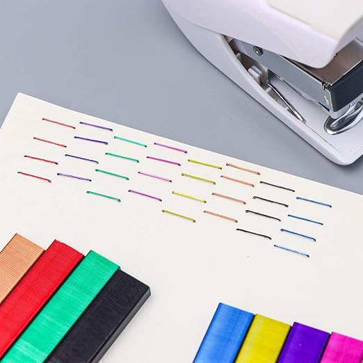 Mogoostry Colorful Staples 26/6 Standard Stapler Refills, 1/4 Inch Leg Jam Free - Image 5