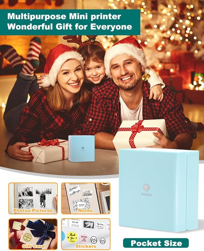 Phomemo Sticker Printer- Mini Sticker Printer Maker Machine, Mini Pocket Printers Instant Print for DIY Creation, Study Notes, Photos, Name Label, Portable Thermal Printers for Kids/Students/Teacher-DeskLoop Office