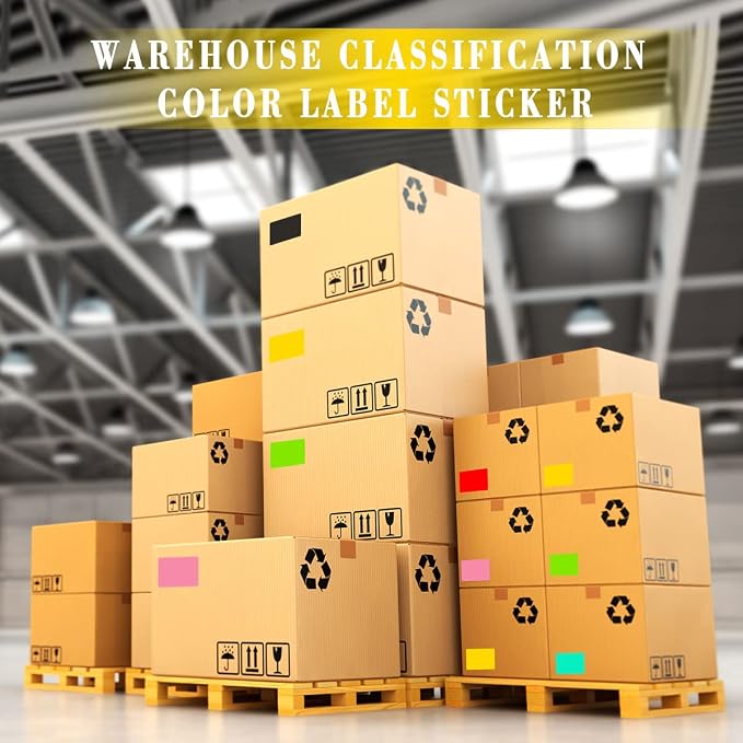 PARLAIM Large 3 X 5 inch Square Color-Coding Stickers, Rectangular Yellow Color - Image 6