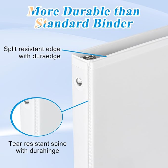 CIXILDTS 2-inch Round Ring Binder, Durable 2" 3 Ring Binder Fit Letter Size - Image 4
