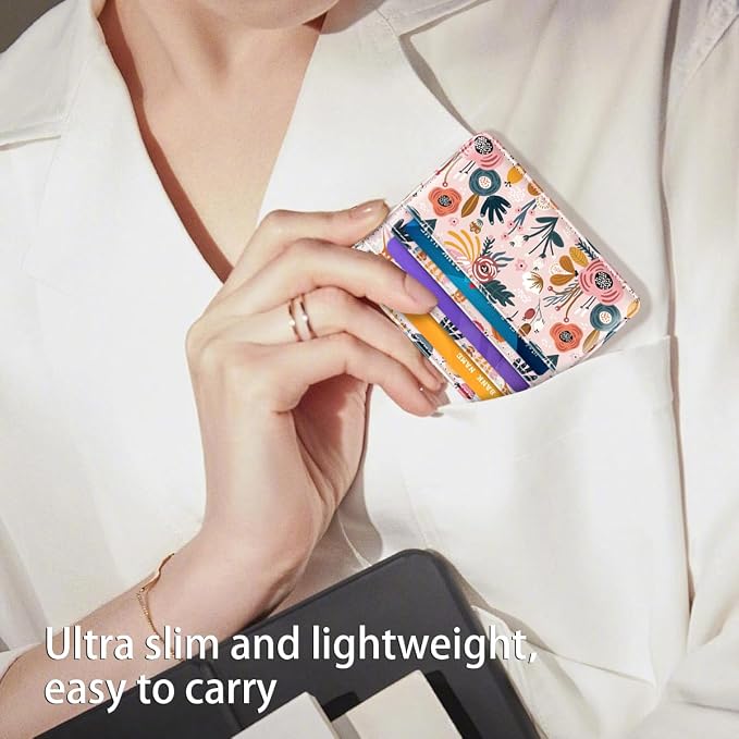 Slim Minimalist Front Pocket RFID Blocking Credit Card Holder Small Wallet Cute - Image 6