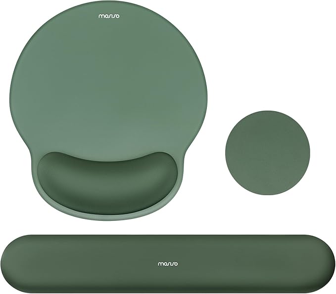 MOSISO Wrist Rest Support for Mouse Pad&Keyboard Set, Circle Curved Ergonomic by MOSISO