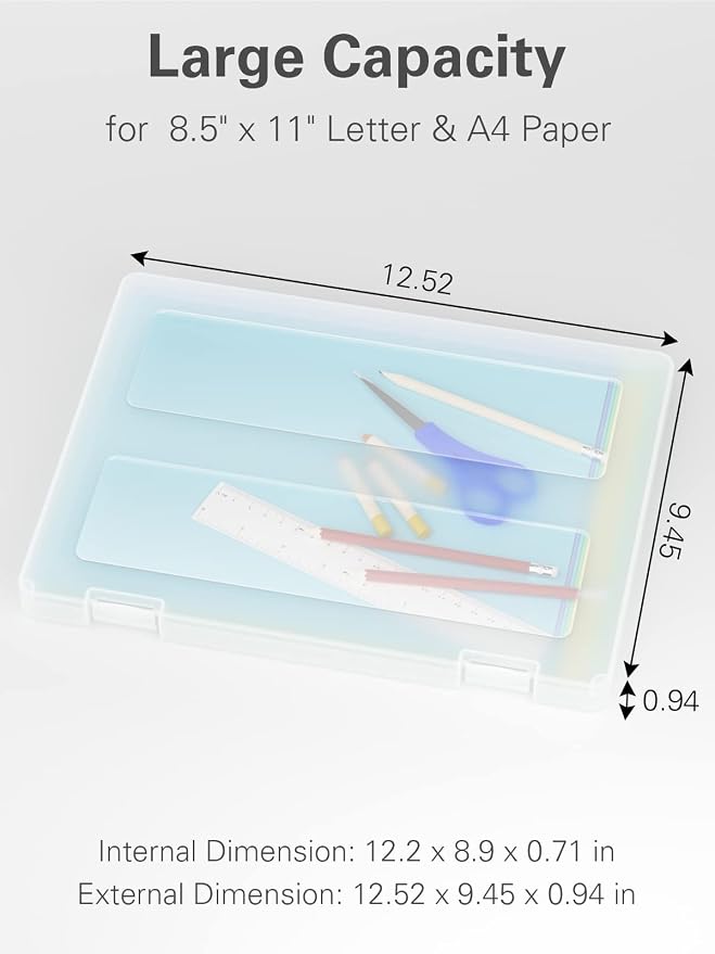 4-Pack A4 Plastic Paper Organizer Box, Scrapbook Storage - Image 2