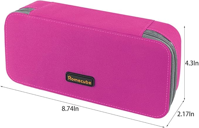 Homecube Large Capacity Pencil Case Oxford Cloth Bag Storage Pouch Marker Pen Pencil Cute Stationery Organizer Bag Holder with Zipper for Middle High School & Office Boy Girl Teen - Rose Red-DeskLoop Office