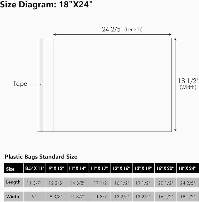 50 Pack Acid-Free Crystal Clear Sleeves Storage Bags - Image 2