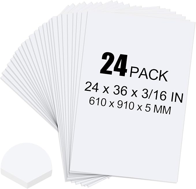 ToLanbbt 24 Pack White Foam Board, Displaying by ToLanbbt