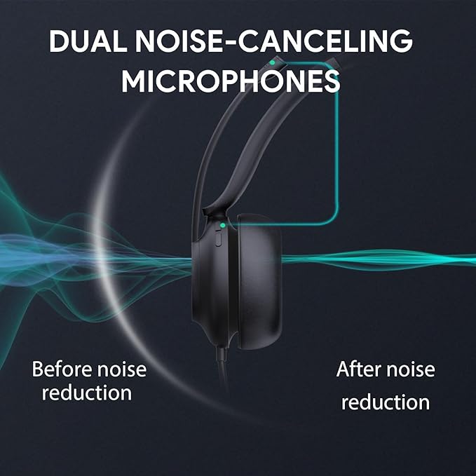 Yealink UH37 Professional USB Headset with Microphone for PC Laptop Noise Cancelling & Volume Control VoIP Skype Online Conference(USB-A)-DeskLoop Office