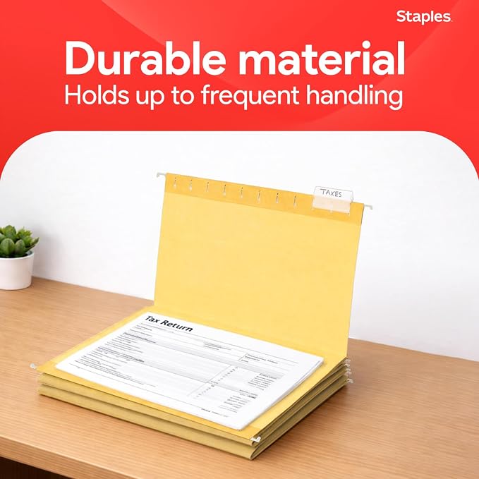 Staples Hanging File Folders, Letter Size, Durable Construction – 25/Box - Image 7