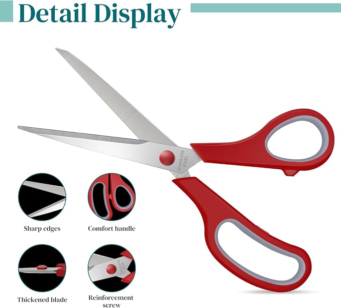 6 Packs Sewing Craft Scissors Bulk, Stainless Steel Shears - Image 3