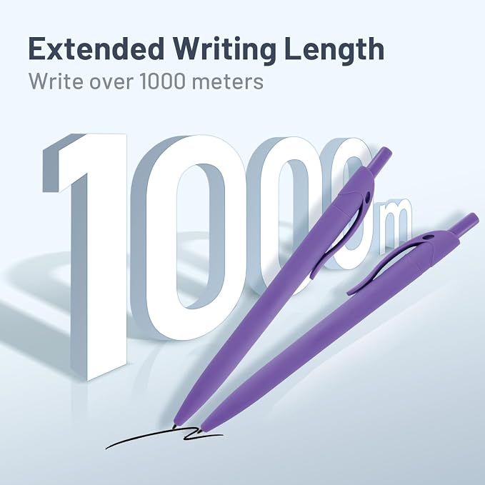 BallPoint Pens, 50 Pack, Bulk Pens, Dark Purple Barrel, Click Pens - Image 4