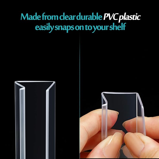 Outus Plastic Label Holder Wire Shelf Label Holder 3 x 0.875 Inches Pockets - Image 5