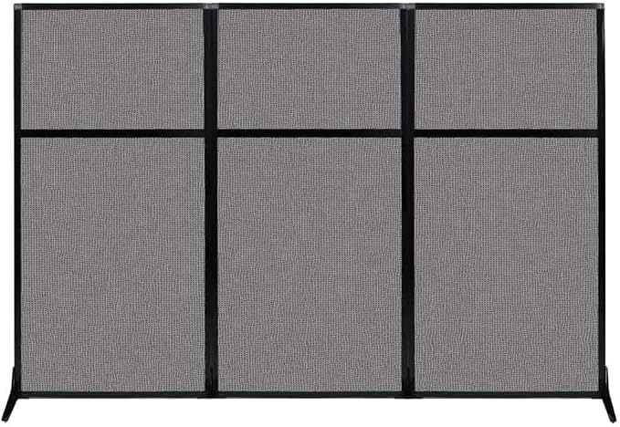 Versare Workstation Partition | Portable Wall Divider | Modern Office Cubicle | Free Standing Privacy Screen | Flexible Work Space | 99" x 70" Slate Fabric Panels-DeskLoop Office