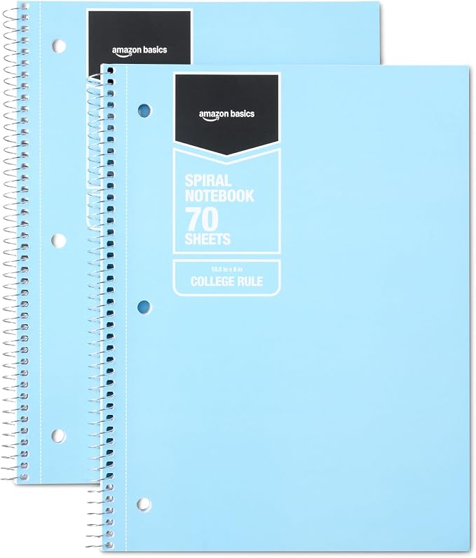 Amazon Basics Wide-Ruled Spiral Notebooks by AmazonBasics