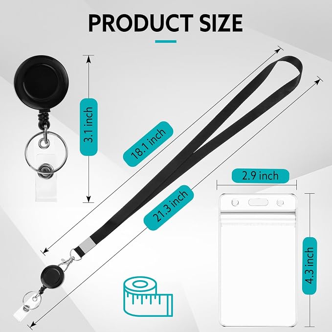 6 Pack Lanyards for ID Badges Holder Retractable Lanyards for Cruise Ship Cards - Image 3