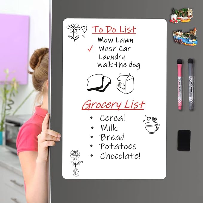 Magnetic Dry Erase Board Fridge Whiteboard Sheet 12"x 8", Small Refrigerator - Image 3